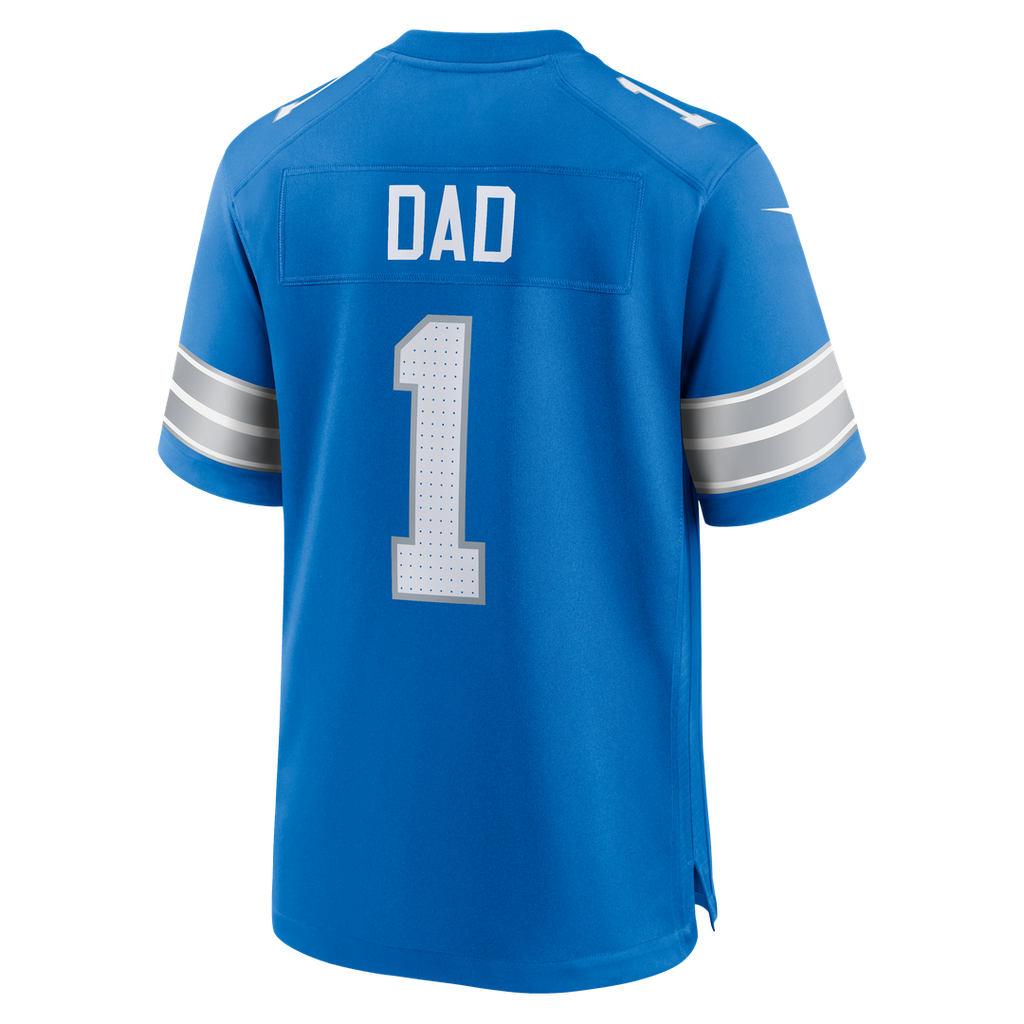 Number 1 Dad Detroit Lions Game Jersey - Blue