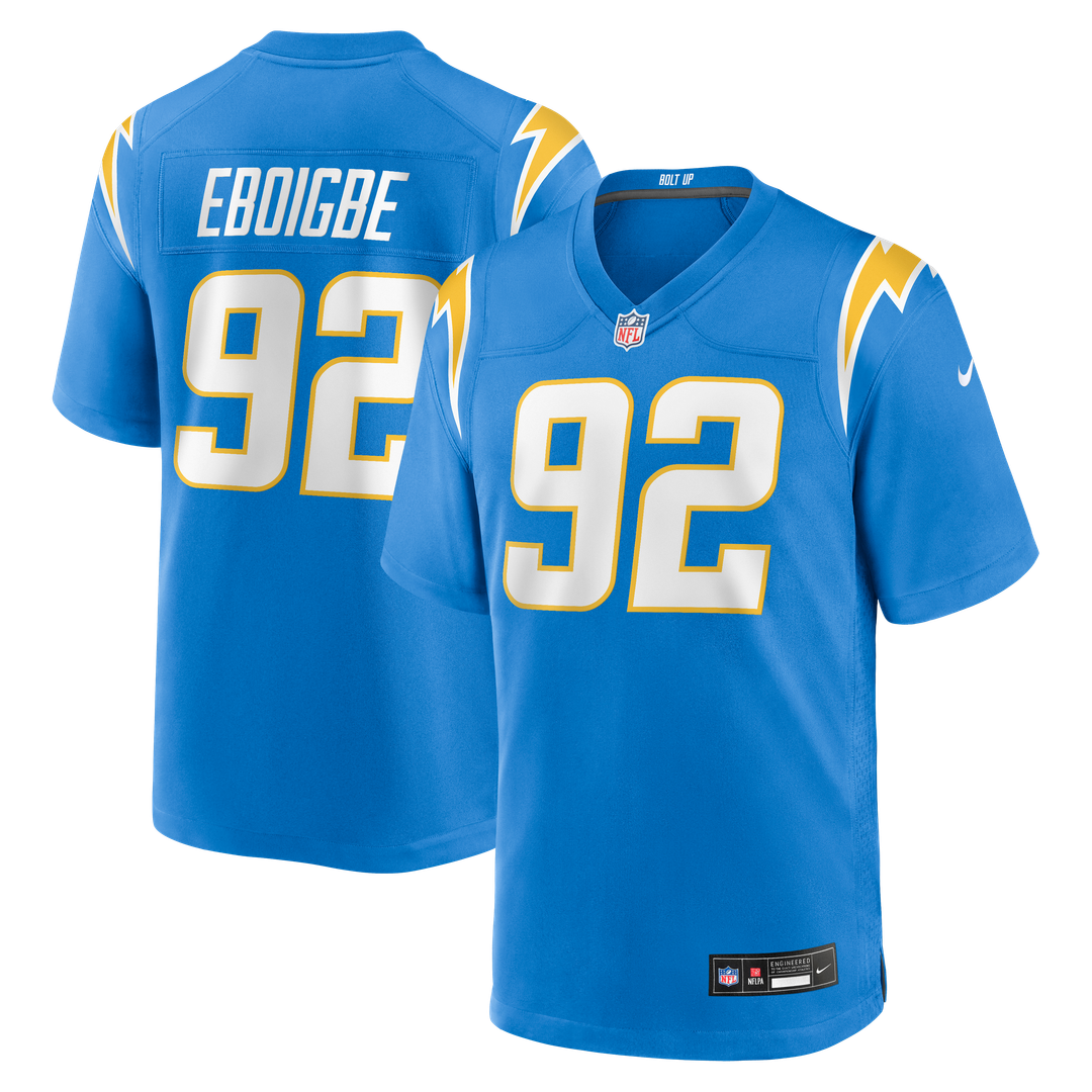 Justin Eboigbe Los Angeles Chargers Team Game Jersey - Powder Blue