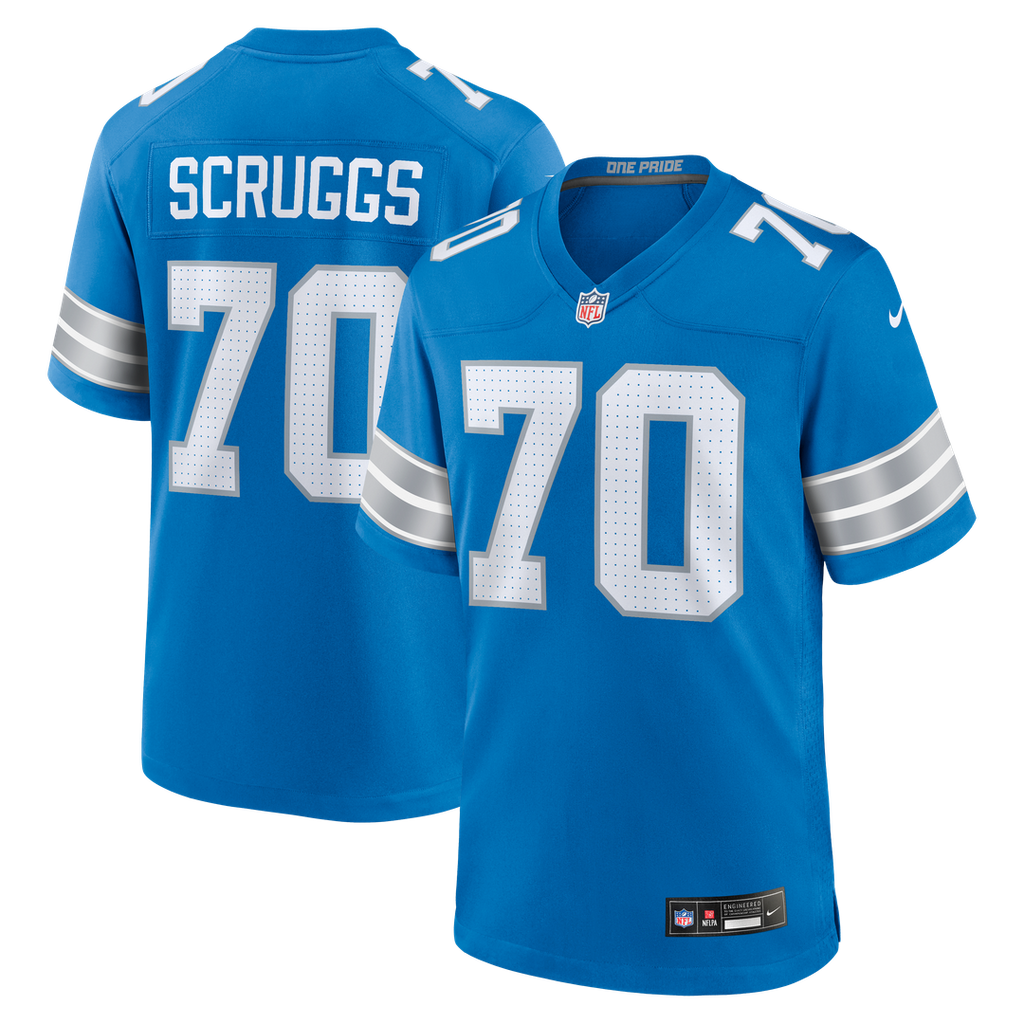 Juice Scruggs Detroit Lions Team Game Jersey - Blue