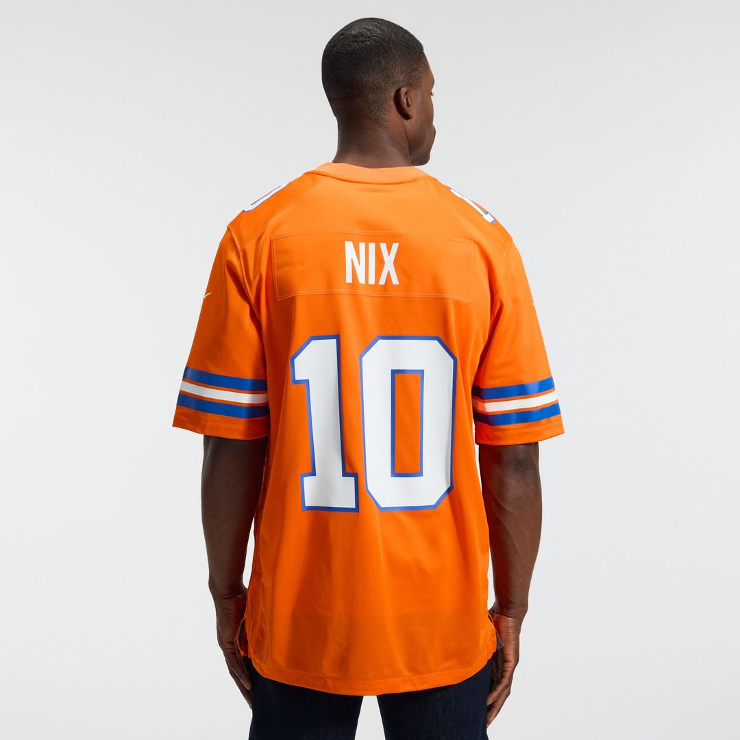 Bo Nix Denver Broncos Mile High Collection 1977 Throwback Player Game Jersey - Orange