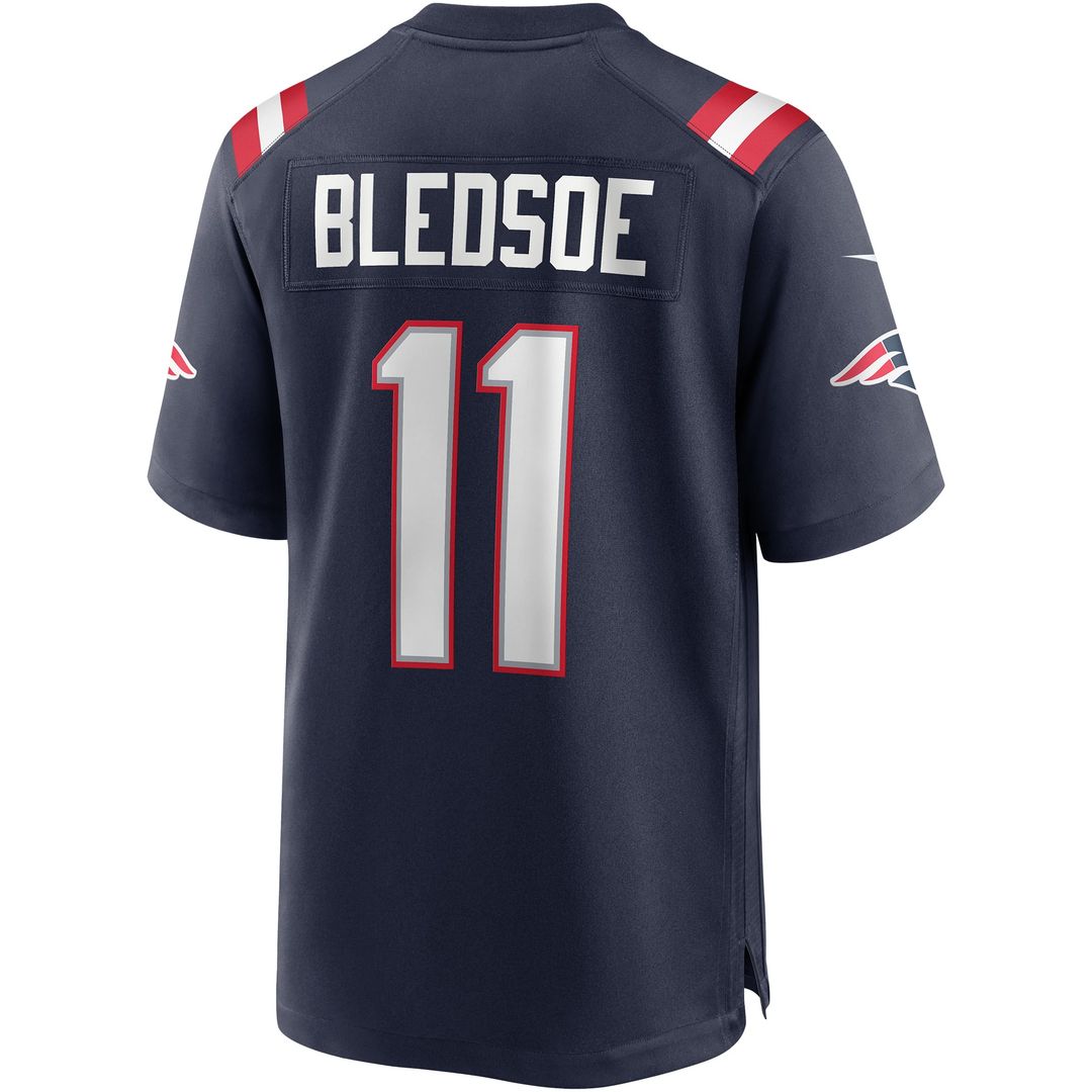 Drew Bledsoe New England Patriots Game Retired Player Jersey - Navy