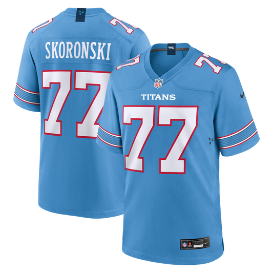 Peter Skoronski Tennessee Titans Game Jersey - Light Blue