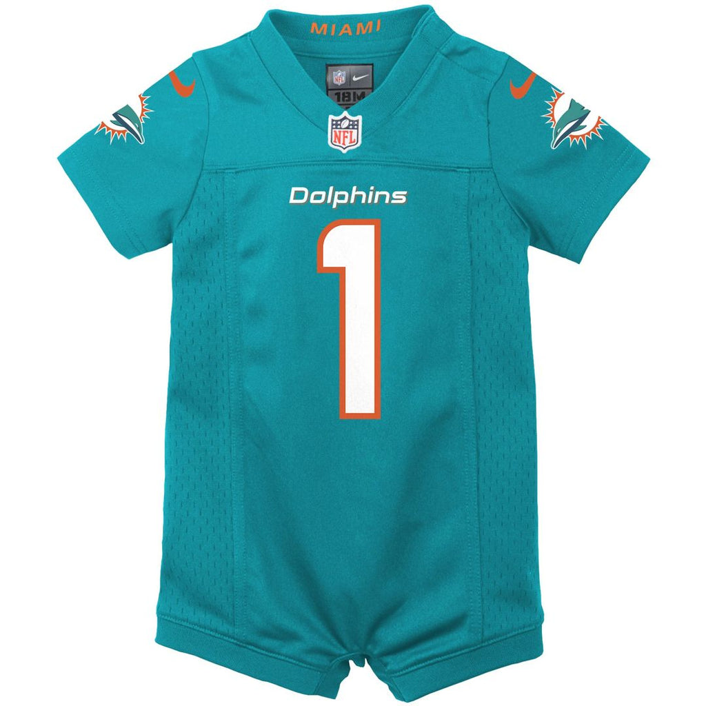 Tua Tagovailoa Miami Dolphins Newborn Romper Game Jersey - Aqua