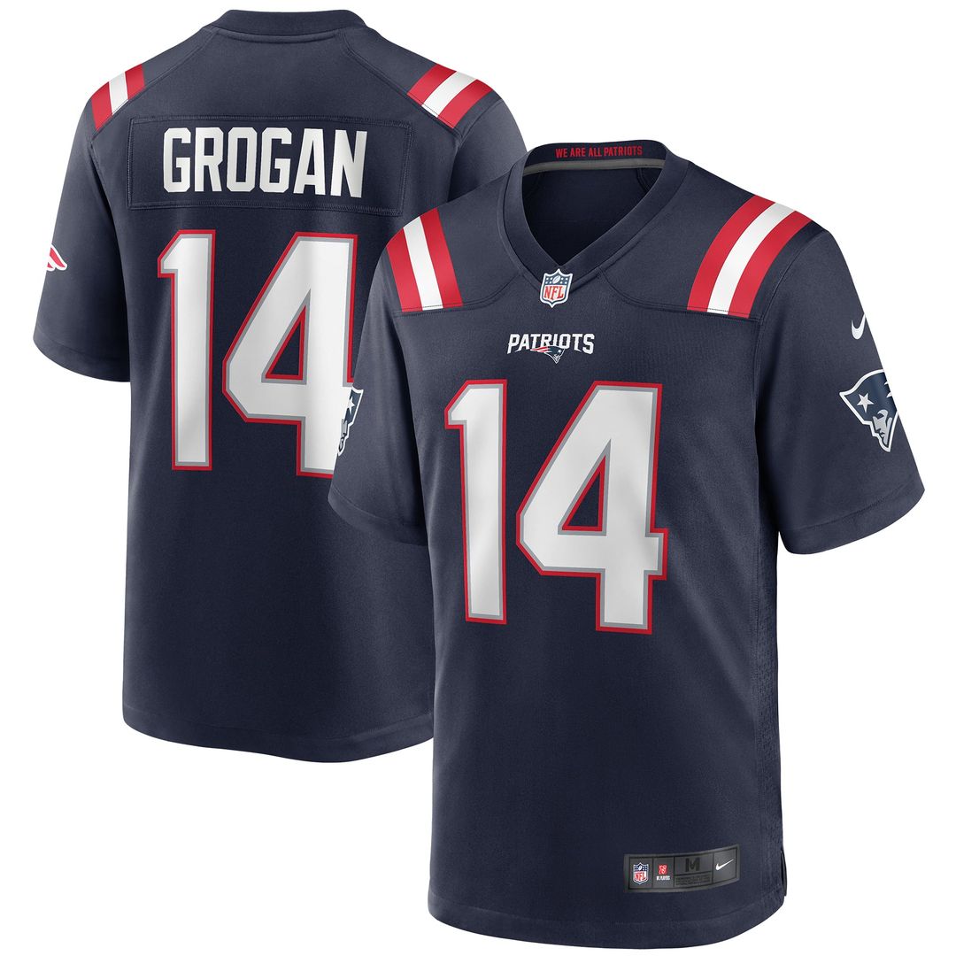 Steve Grogan New England Patriots Game Retired Player Jersey - Navy