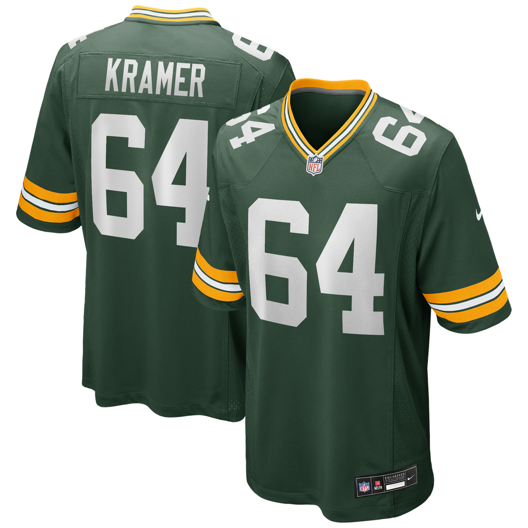 Jerry Kramer Green Bay Packers Game Retired Player Jersey - Green