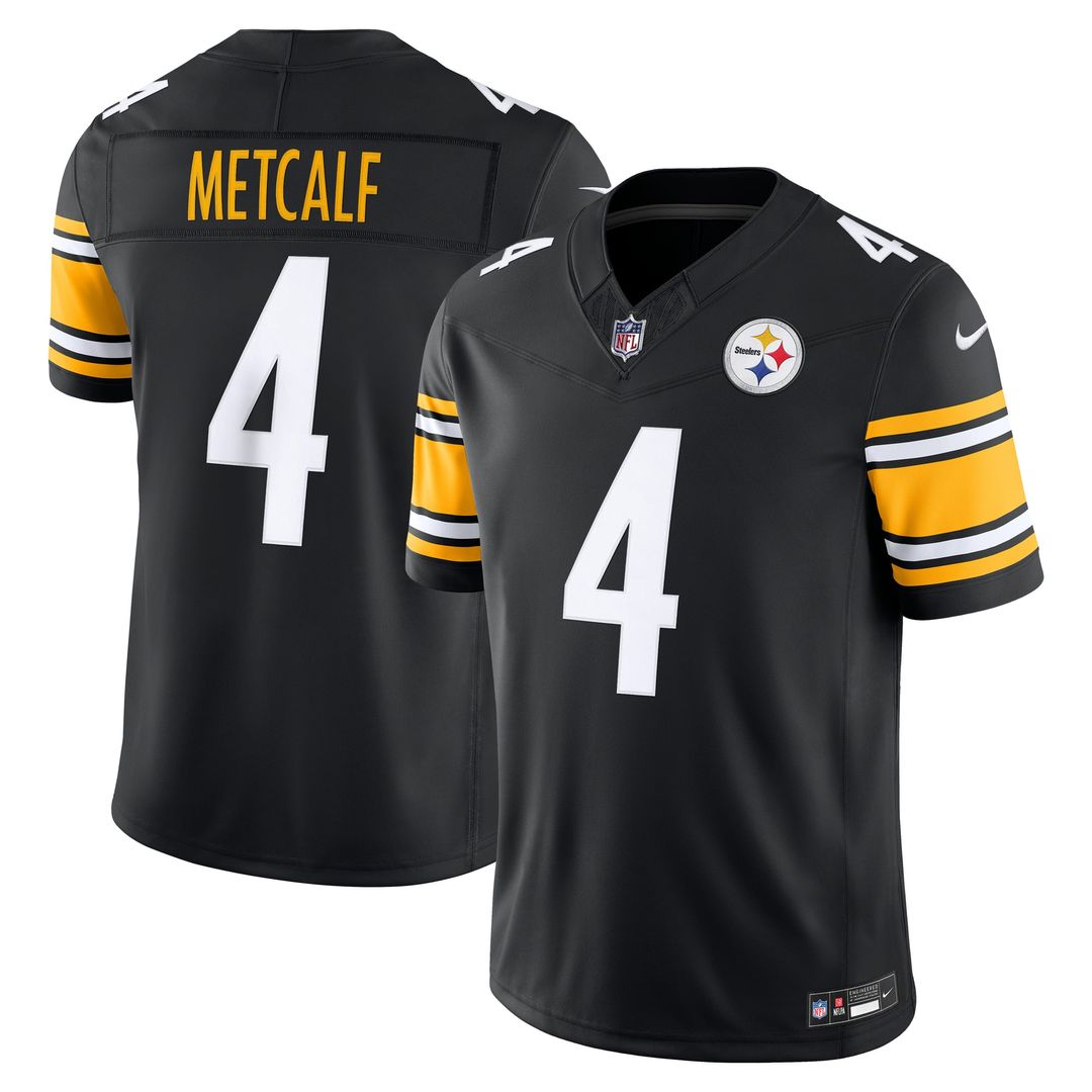 DK Metcalf Pittsburgh Steelers Team Vapor F.U.S.E. Stitched Limited Jersey - Black