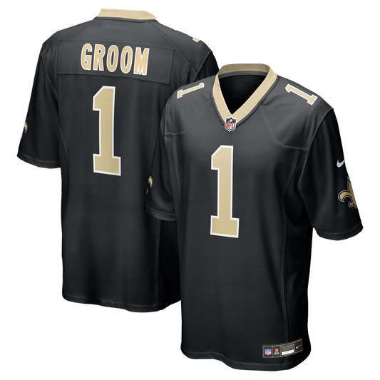 Number 1 Groom New Orleans Saints Game Jersey - Black