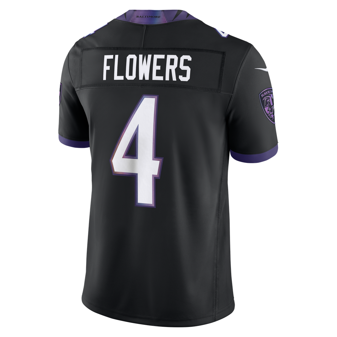 Zay Flowers Baltimore Ravens Team Vapor F.U.S.E. Stitched Limited Jersey - Purple