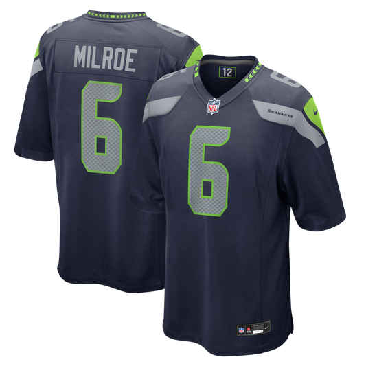 Jalen Milroe Seattle Seahawks Team Game Jersey - College Navy