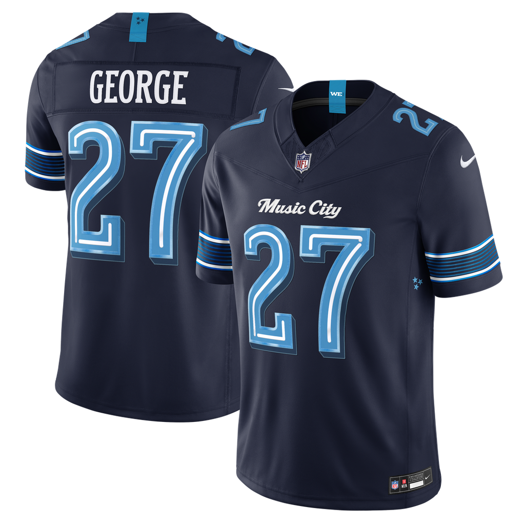 Eddie George Tennessee Titans 2026 Rivalries Collection Stitched Limited Jersey - Navy