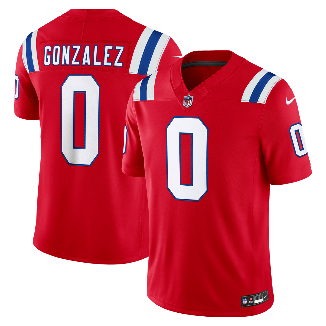 Christian Gonzalez New England Patriots Alternate Vapor F.U.S.E. Stitched Limited Jersey - Red