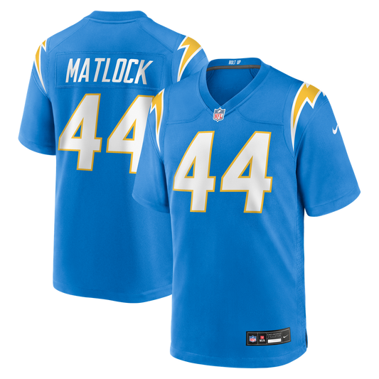 Scott Matlock Los Angeles Chargers Team Game Jersey - Powder Blue
