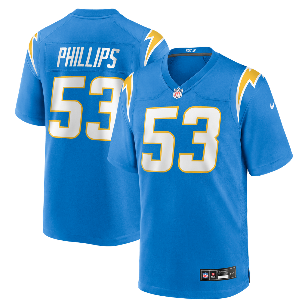 Del'Shawn Phillips Los Angeles Chargers Team Game Jersey - Powder Blue
