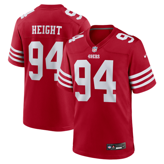 Romello Height San Francisco 49ers Team Game Jersey - Scarlet
