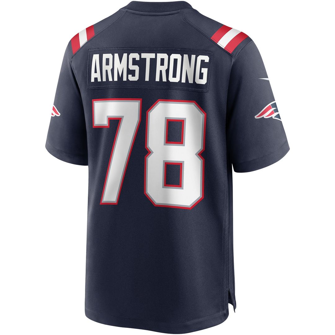 Bruce Armstrong New England Patriots Game Retired Player Jersey - Navy