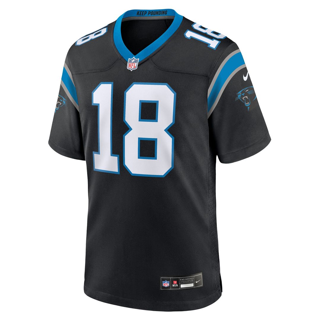 Jalen Coker Carolina Panthers Team Game Jersey - Black