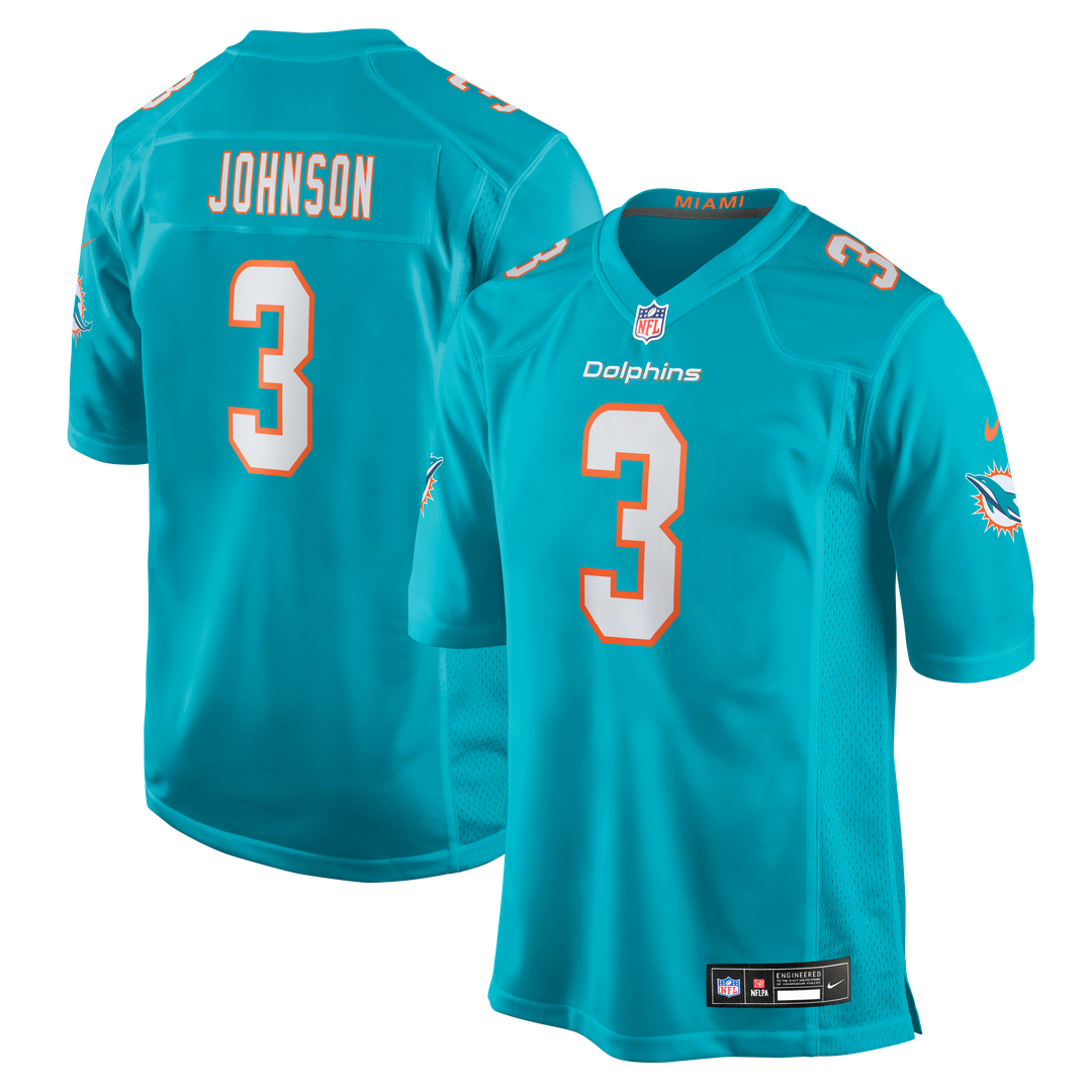 Chris Johnson Miami Dolphins Team Game Jersey - Aqua