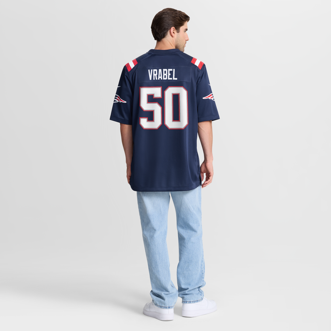 Mike Vrabel New England Patriots Game Retired Player Jersey - Navy