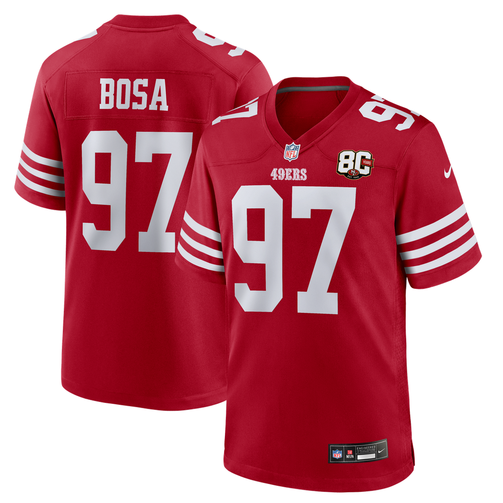 Nick Bosa San Francisco 49ers 80th Anniversary Game Jersey - Scarlet