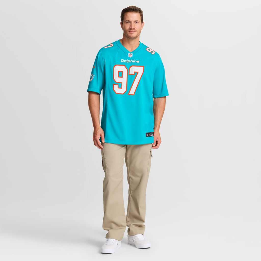 Rashard Lawrence Miami Dolphins Team Game Jersey - Aqua