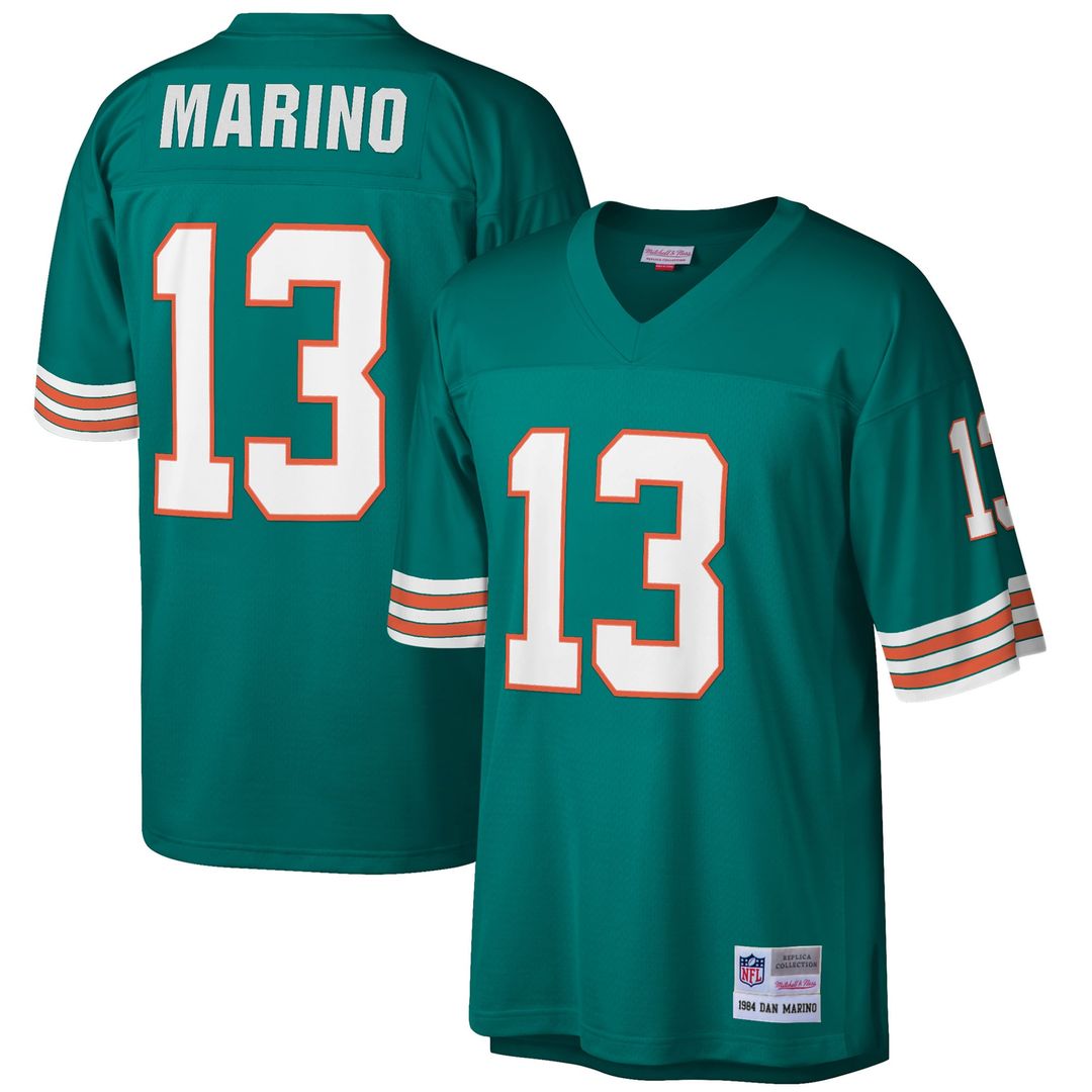 Dan Marino Miami Dolphins Big & Tall 1984 Retired Player Replica Jersey - Aqua