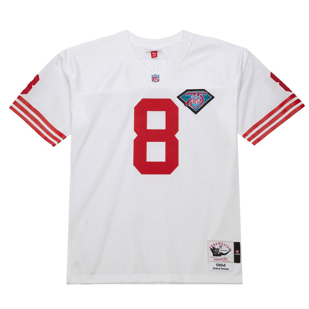 Steve Young San Francisco 49ers 1994 Authentic Throwback Retired Player Jersey - White