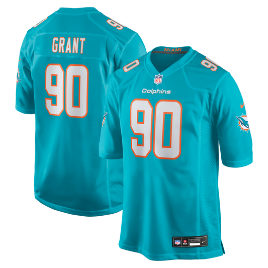 Kenneth Grant Miami Dolphins Team Game Jersey - Aqua