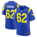 Payton Zdroik Los Angeles Rams Game Jersey - Royal