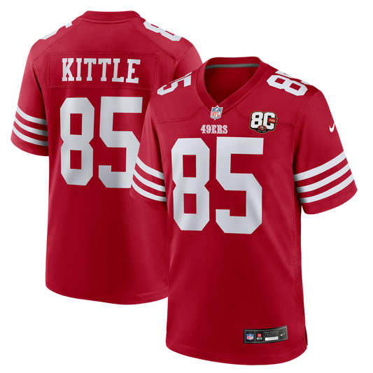 George Kittle San Francisco 49ers 80th Anniversary Game Jersey - Scarlet