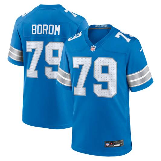 Larry Borom Detroit Lions Team Game Jersey - Blue