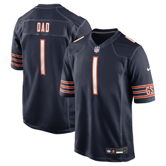 Number 1 Dad Chicago Bears Game Jersey - Navy