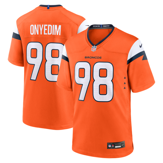 Tyler Onyedim Denver Broncos Game Jersey - Orange