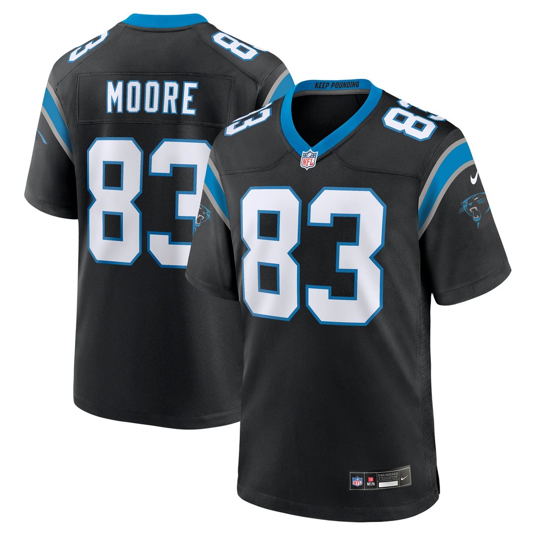 David Moore Carolina Panthers Game Jersey - Black