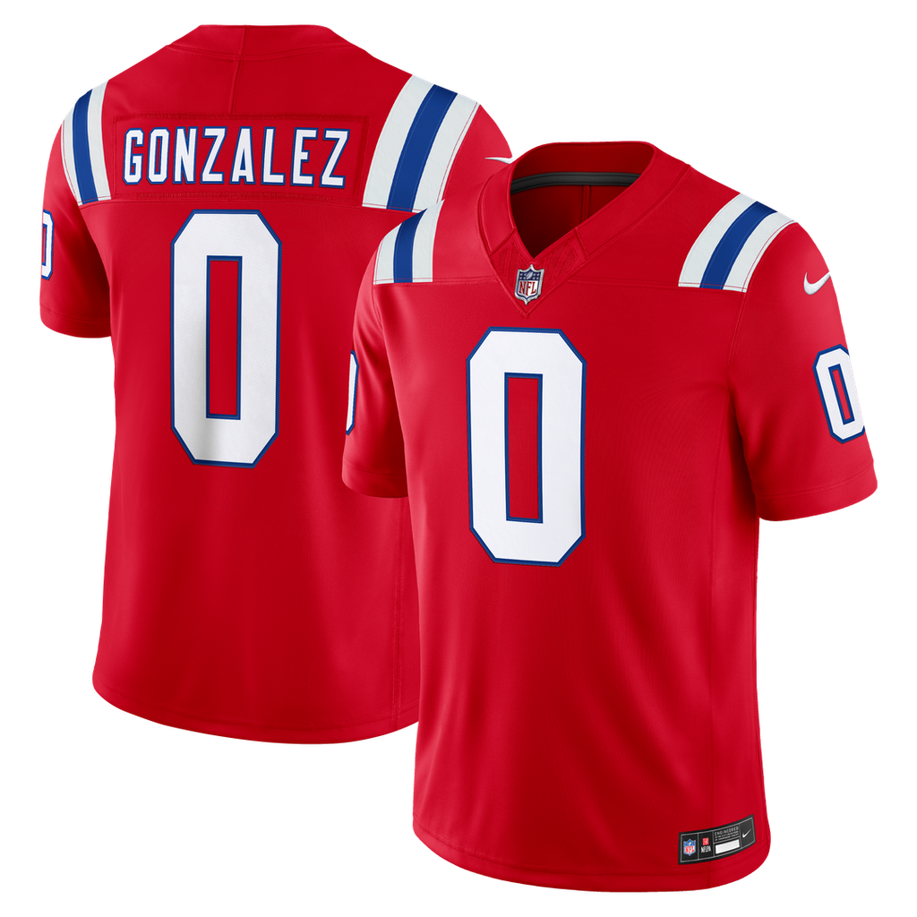 Christian Gonzalez New England Patriots Alternate Vapor F.U.S.E. Stitched Limited Jersey - Red