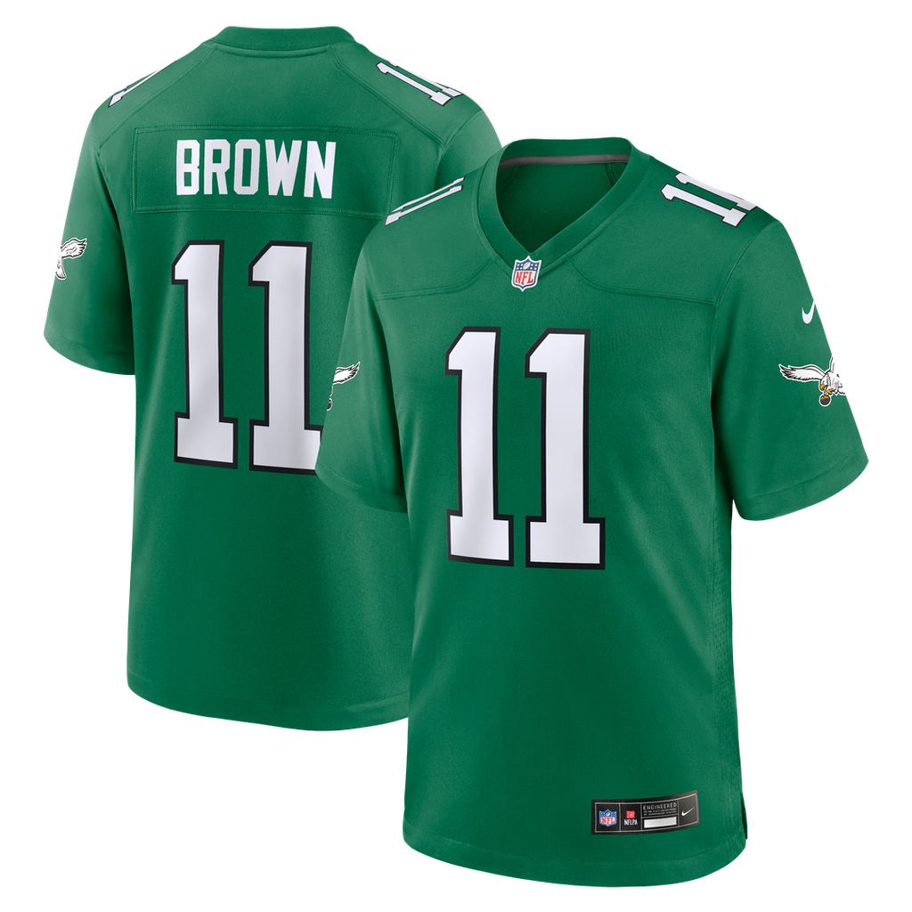 A.J. Brown Philadelphia Eagles Alternate Game Player Jersey - Kelly Green