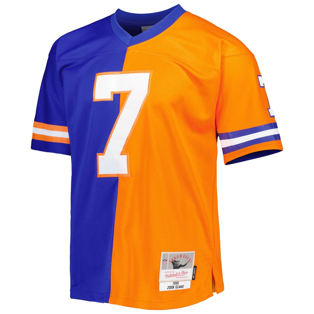 John Elway Denver Broncos 1990 Split Legacy Replica Jersey - Royal/Orange
