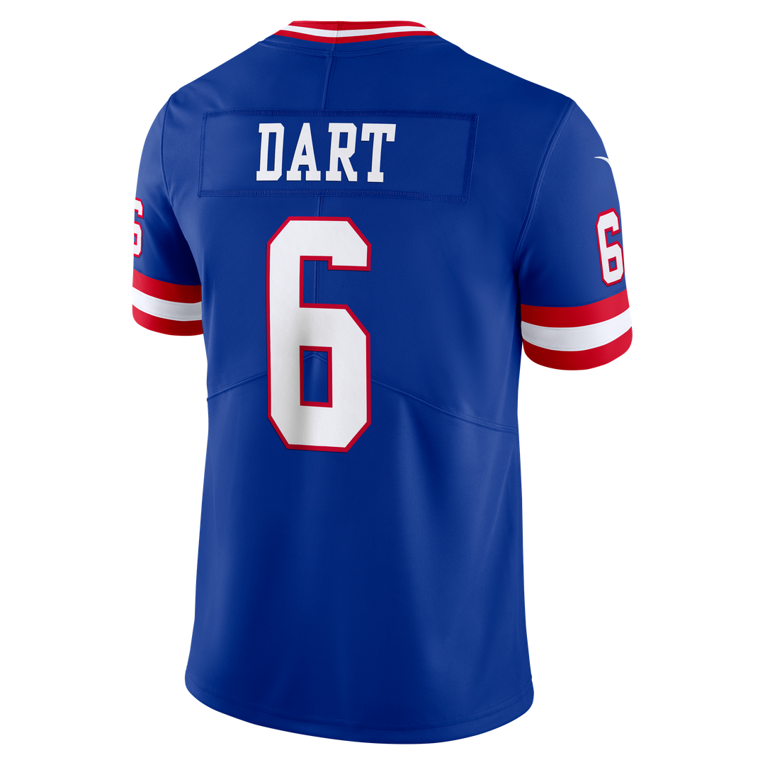 Jaxson Dart New York Giants Vintage White Vapor Untouchable Stitched Limited Jersey - White