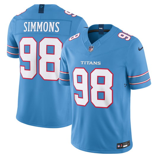 Jeffery Simmons Tennessee Titans Team Vapor F.U.S.E. Stitched Limited Jersey - Light Blue