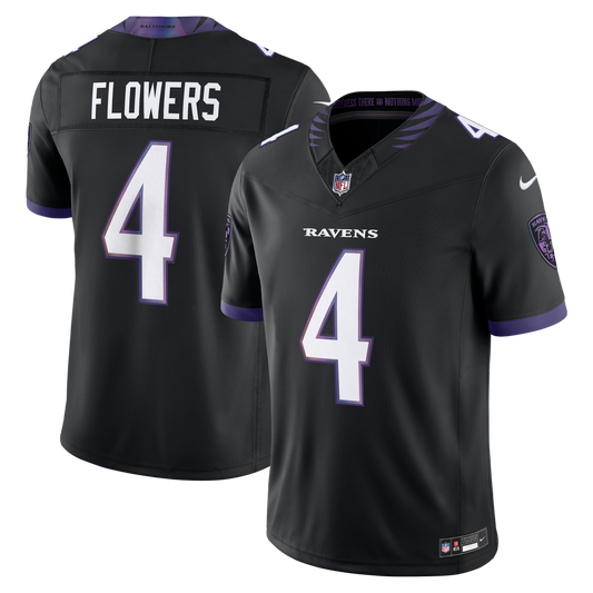 Zay Flowers Baltimore Ravens Alternate Alternate Vapor F.U.S.E. Stitched Limited Jersey - Black