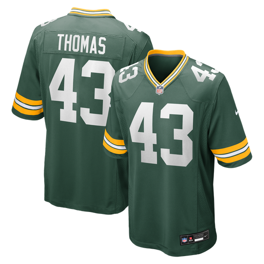 Kiondre Thomas Green Bay Packers Game Player Jersey - Green