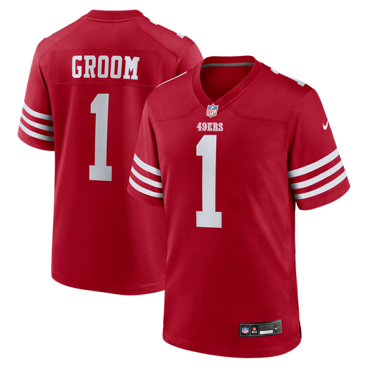 Number 1 Groom San Francisco 49ers Game Jersey - Scarlet
