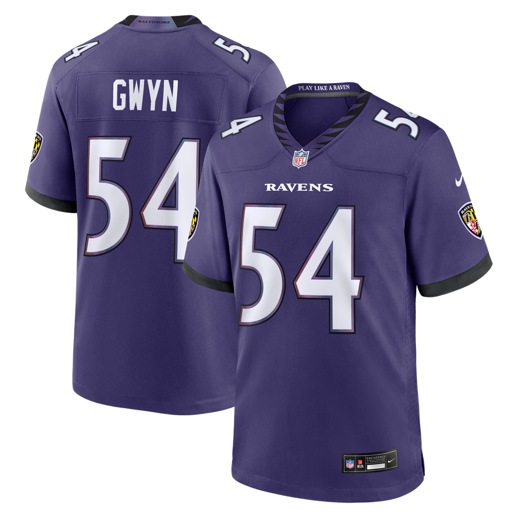 Jovaughn Gwyn Baltimore Ravens Team Game Jersey - Purple