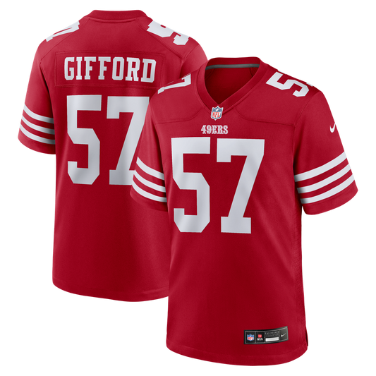 Luke Gifford San Francisco 49ers Team Game Jersey - Scarlet