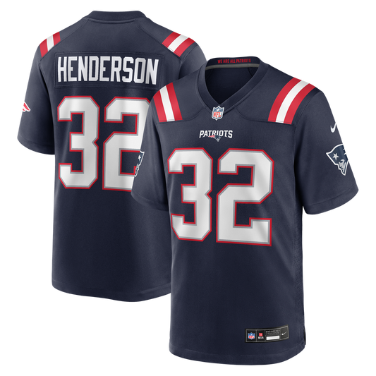TreVeyon Henderson New England Patriots 2025 NFL Draft Game Jersey - Navy