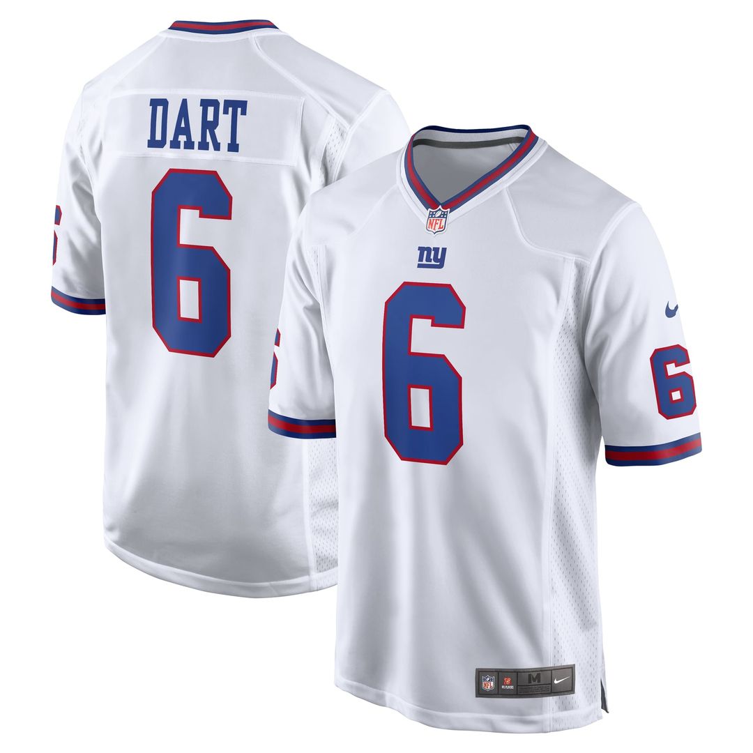 Jaxson Dart New York Giants Alternate Vintage White Game Jersey - White