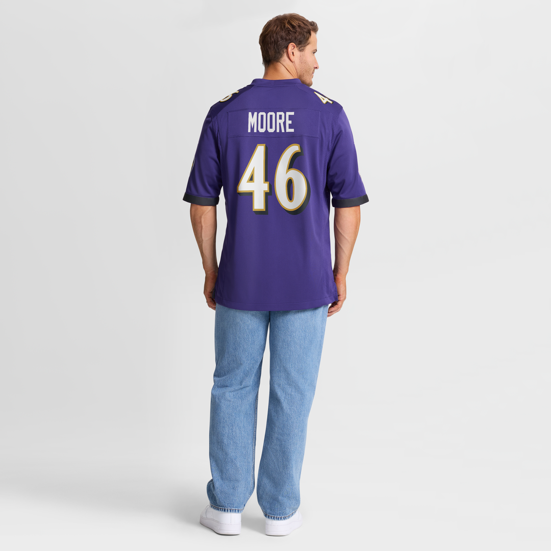 Nick Moore Baltimore Ravens Game Jersey - Purple
