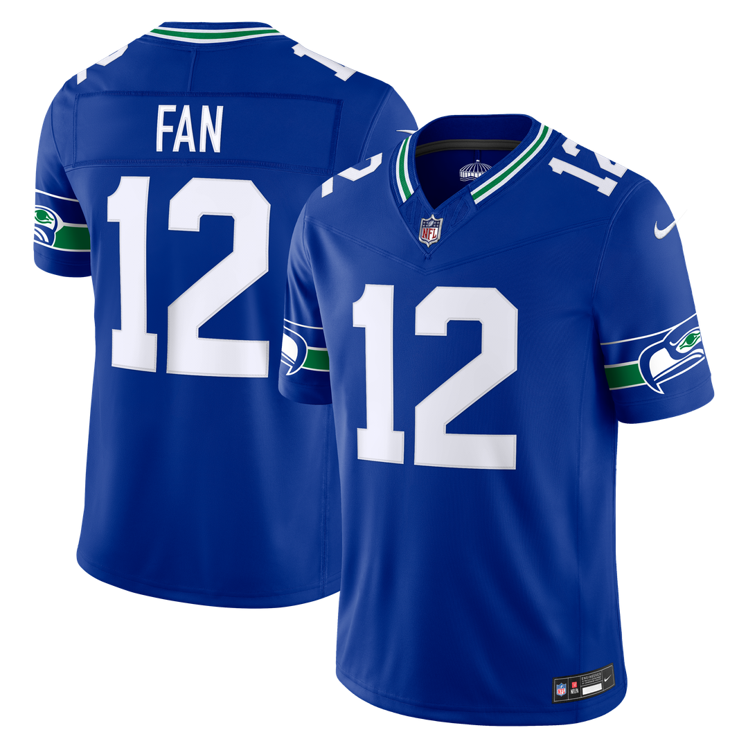 12s Seattle Seahawks Team Vapor F.U.S.E. Stitched Limited Jersey - College Navy