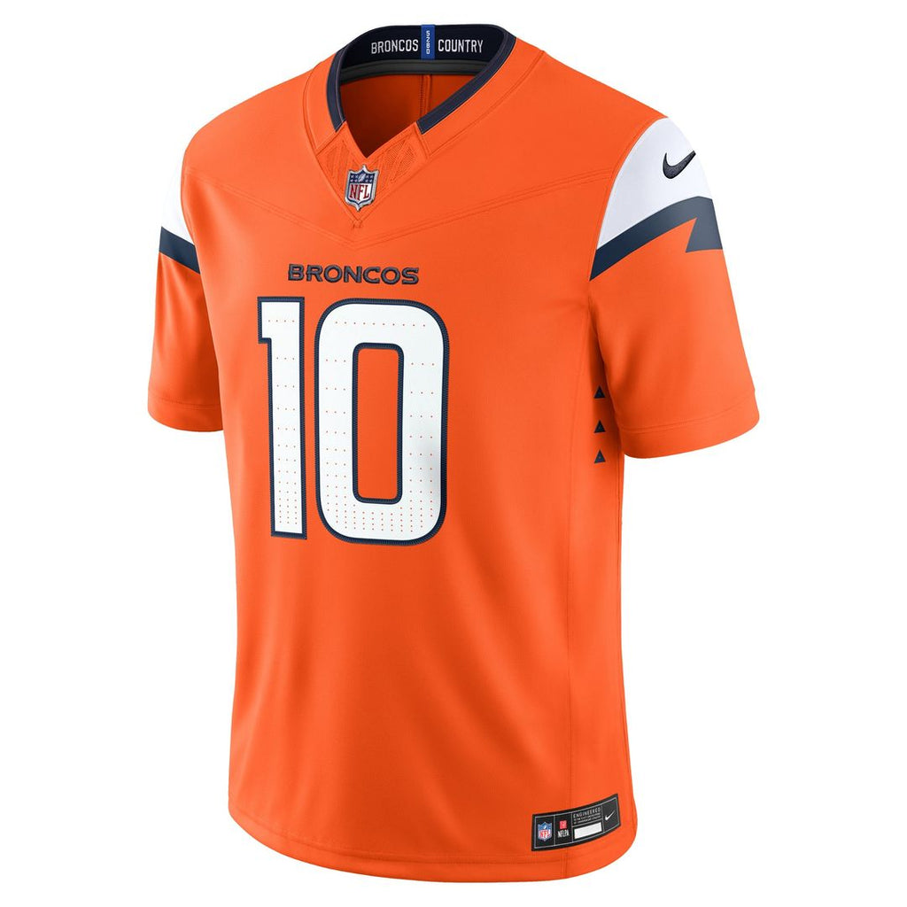 Bo Nix Denver Broncos Team Vapor F.U.S.E. Stitched Limited Jersey - Orange