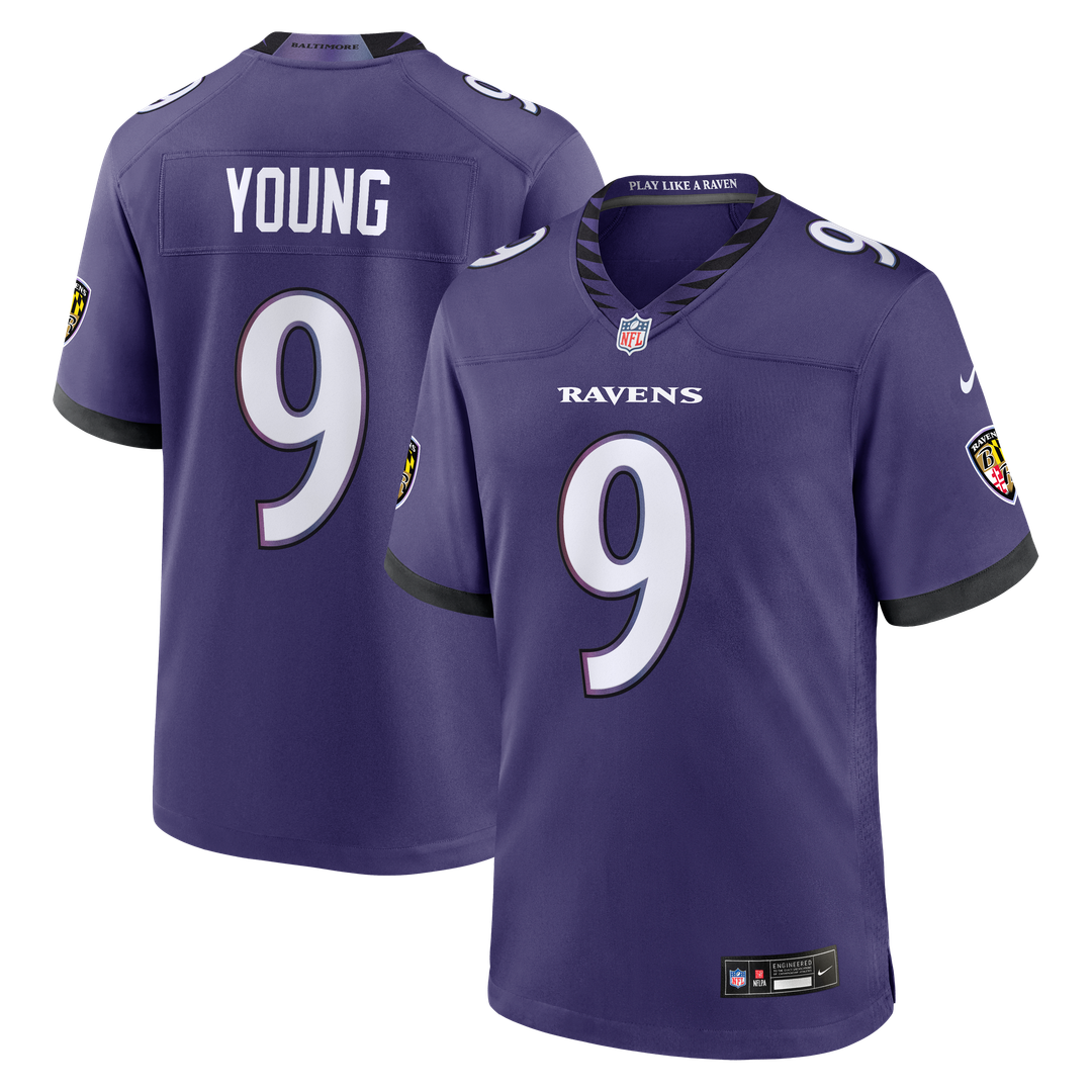 Zion Young Baltimore Ravens Team Game Jersey - Purple