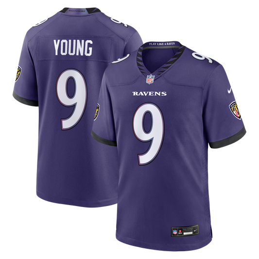Zion Young Baltimore Ravens Team Game Jersey - Purple